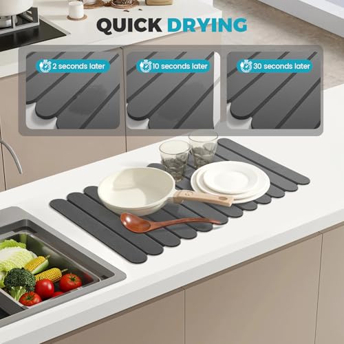 Extral Large Quick Dry Stone Drying Mat for Kitchen Counter