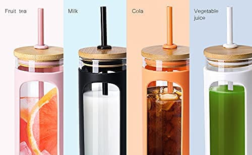 20oz Glass Tumbler with Straw and Lid