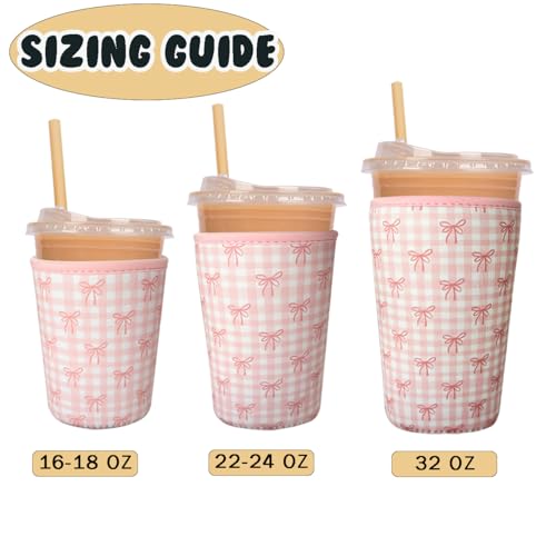 Reusable Insulated Neoprene Iced Coffee Cup Sleeve (3 Count)