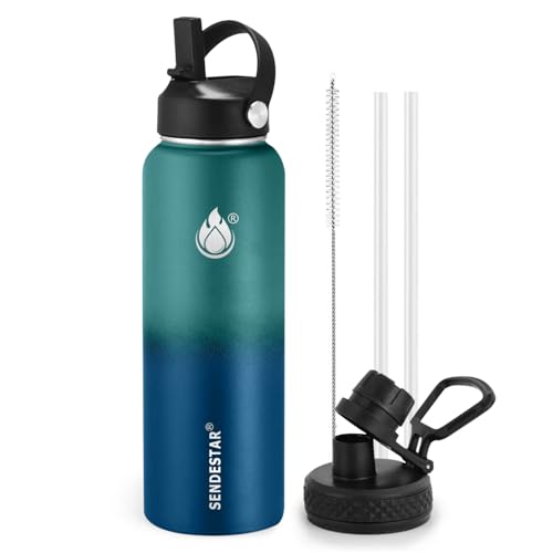 Insulated Water Bottle 40 oz with Straw