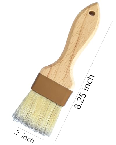 2 Inch Natural Boar Bristle Pastry Basting Brush Set (2 Count)