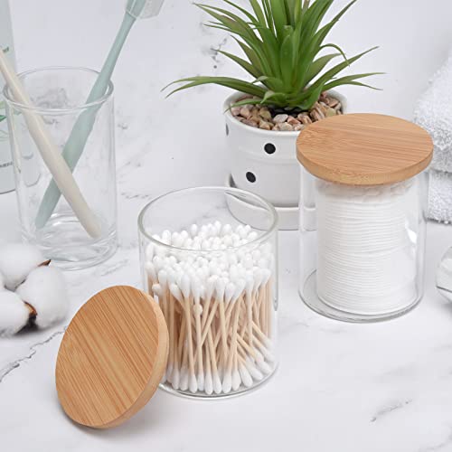 2 Pack Glass Qtip Holder Dispenser for Cotton Ball (2 Count)