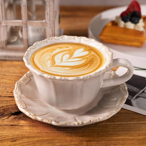 Ceramic Latte Cup with Saucer