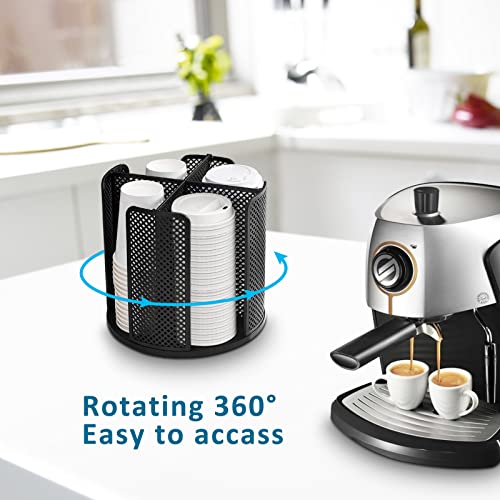 Cup and Lid Organizer Cup Dispenser Coffee Cup Organizer Paper Cup Holder Rotating for Bathroom