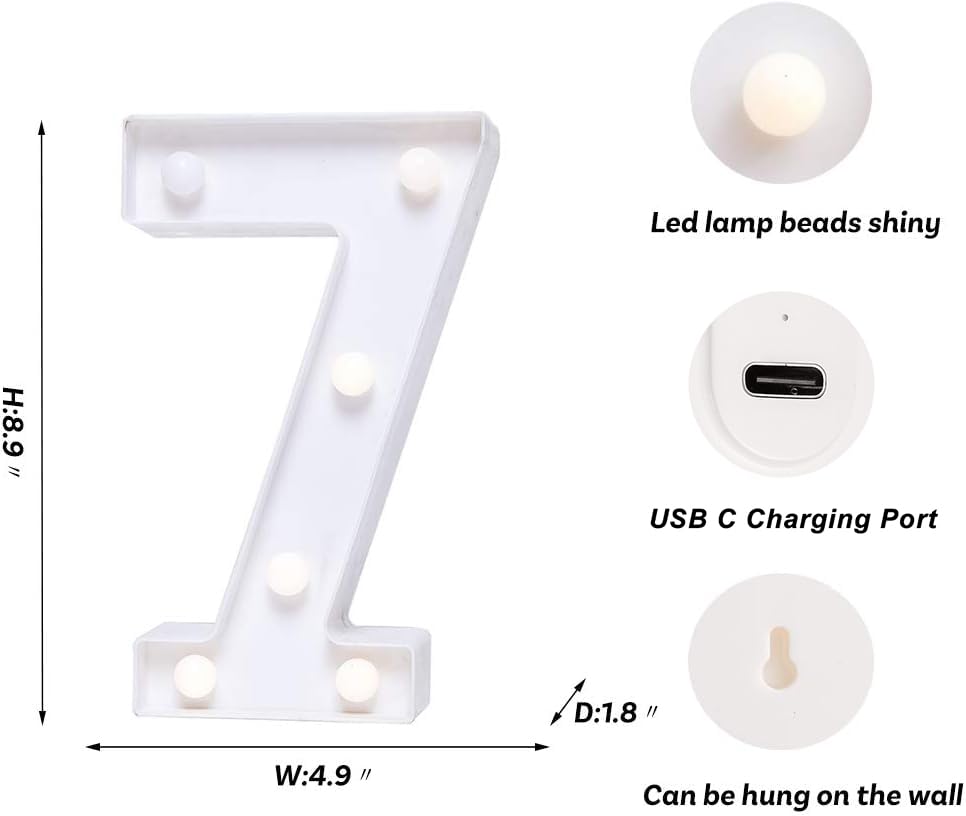 Rechargeable LED Letter Lights Sign Marquee Light Up Letters Sign for Night Light Wedding