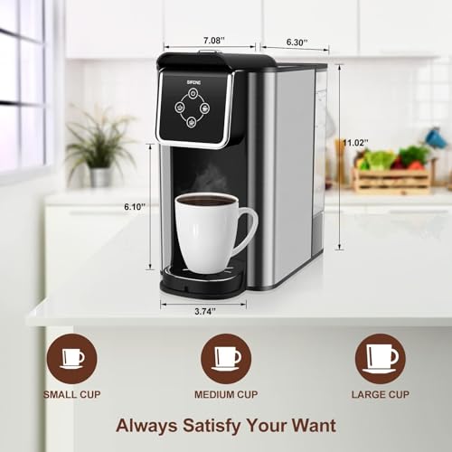 3-in-1 Single Serve Coffee Maker, Pod, Ground Coffee & Tea Brewer, Fast Brew Compact Coffee Machine with Touch Screen and 50 oz Water Reservoir