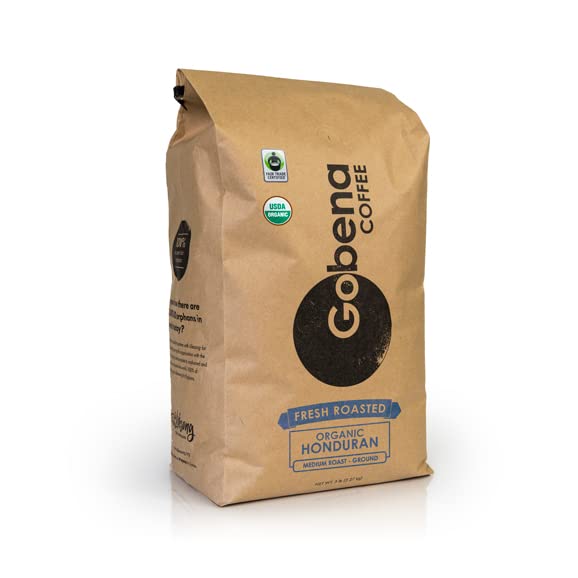 Coffee 5lb Fair Trade Organic Certified Honduran Ground Medium Roast (80 Ounce)