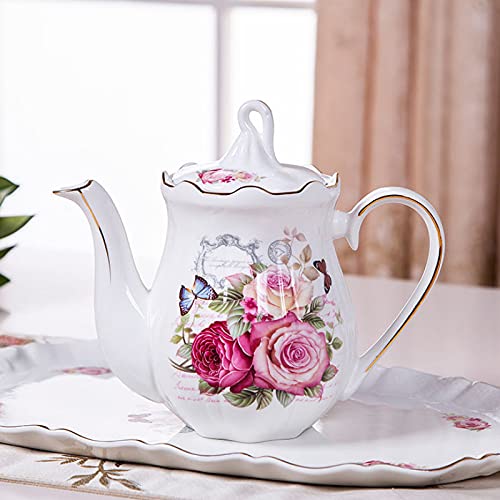Tea Set for Adults Porcelain Coffee Tea Pot Tea Set with Teapot Tea Cup Sets Tea Sets for Afternoon Tea Wedding Gift