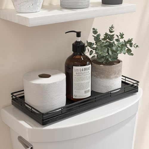 Oak Bathroom Toilet Tank Tray