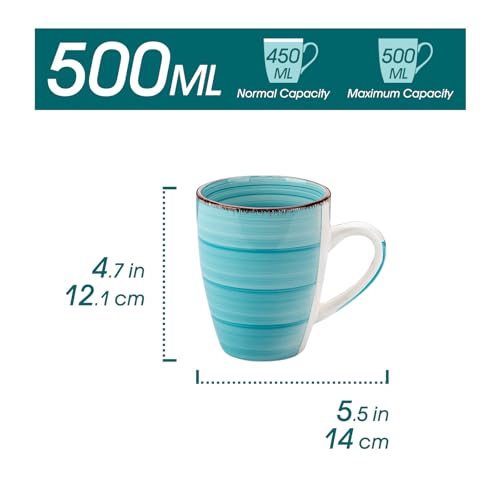Bonita 16 Oz Large Coffee Mugs Set of 6 (6 Count)