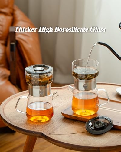 Modern Glass Infuser Pot Set with 2 Cups