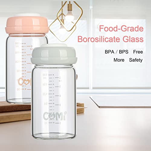 Wide Neck Glass Breastmilk Collection n Storage Bottle (2 Count)