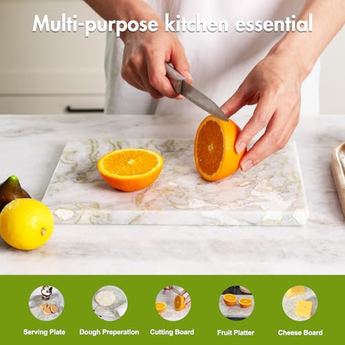 Multi Purpose Pastry Marble Tray Cutting Board With Non