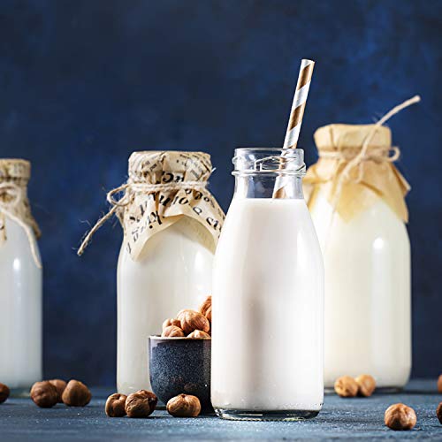 12 oz Glass Milk Bottles with Lids (20 Count)