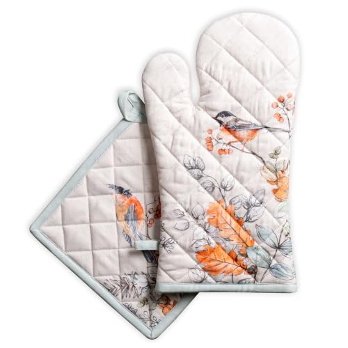 100% Cotton Oven Mitt & Pot Holder Set