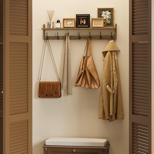 35" L Wooden Coat Rack Wall Mount