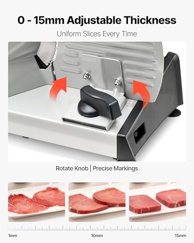 Meat Slicer 7.5 inch 200W Electric Deli Slicer Machine with SUS420 Blade