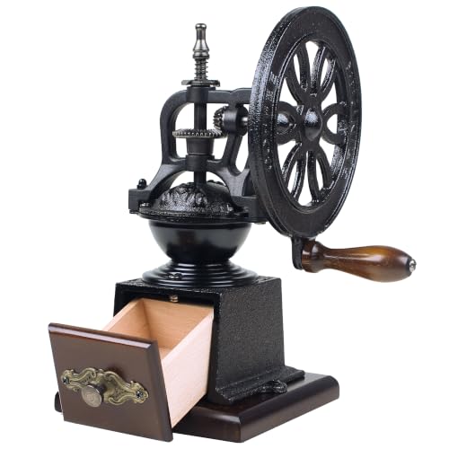 Antique Cast Iron Coffee Grinder Hand Crank Flywheel