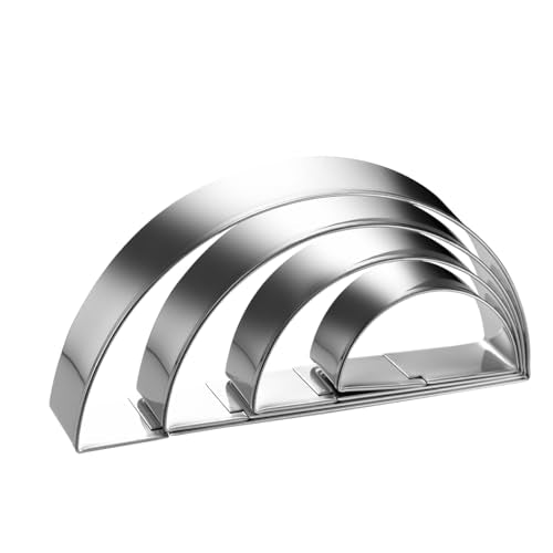 Half Circle Semicircle Cookie Cutter Set 4 Sizes 5 Inch (4 Count)