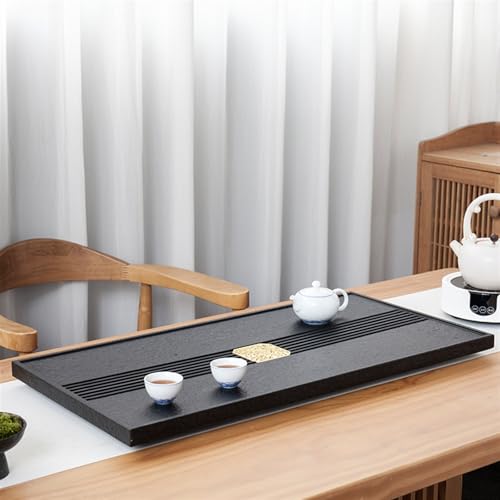 Tea Set Natural Ebonite Tea Tray Whole Drainage Size Tea Sea Home Stone Tea Tray Kung Fu Tea Set Chinese Tea Set