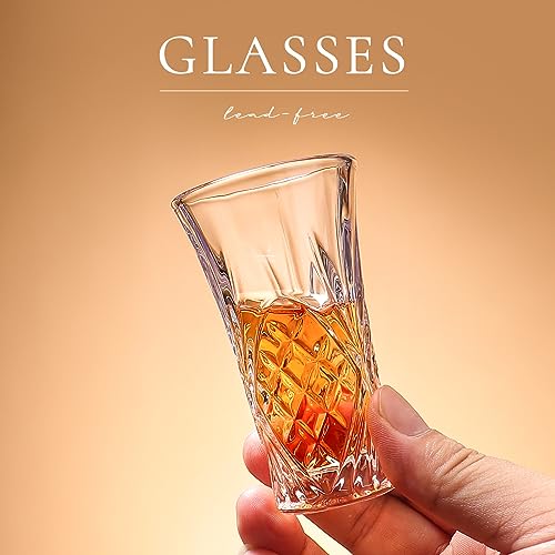 6 Pack Shot Glass Bulk Set with Heavy Base 2 OZ Small Shot Cups for Vodka