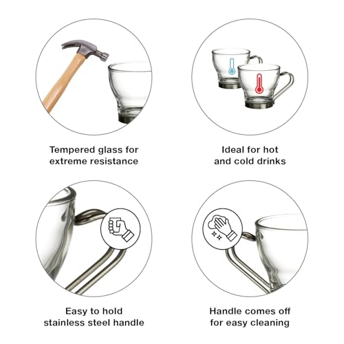 Oslo Espresso Glass Cups 4 Set 3.75 Oz (4 Count)
