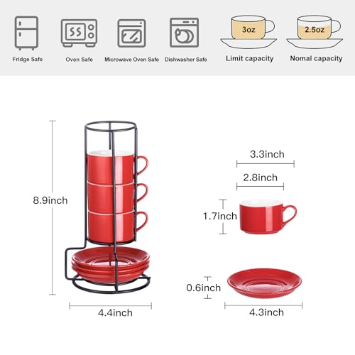 2.5oz Espresso Cups Set of 4 (4 Count)