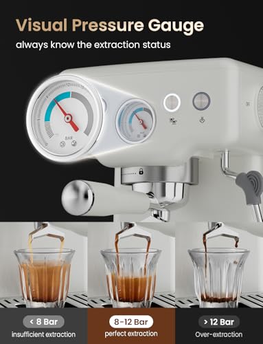 Stainless Steel Espresso Machine with Visible Pressure Guage