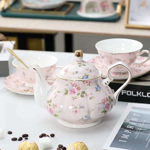 floral porcelain coffee cups set for 6 people