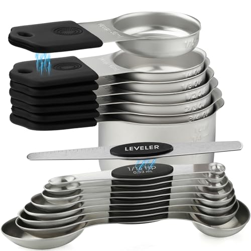 Magnetic Measuring Cup & Spoon Set Stainless Steel 7 Magnetic Measuring Cup