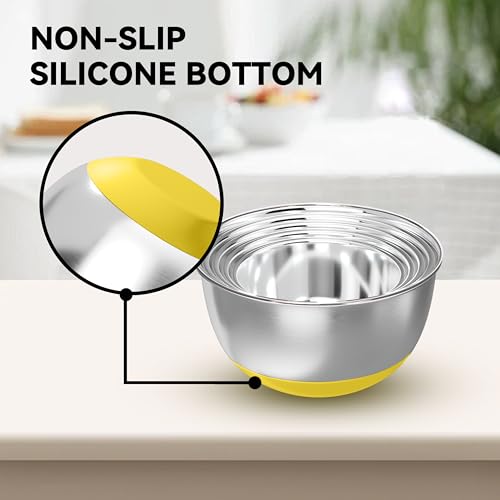 Stainless Steel Mixing Bowls with Lids (5 Count)