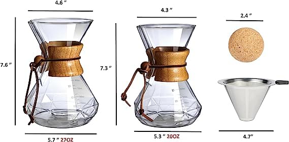 Pour Over Coffee Maker With Wood Sleeve