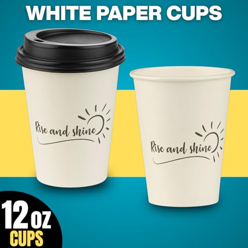 Disposable Coffee Cups with Lids (50 Count)