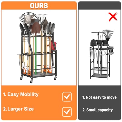 Garden Tool Organizer with Wheels