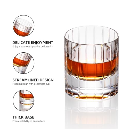 Crystal Whiskey Glasses Set of 2 Handcrafted Old Fashioned Glasses (2 Count)