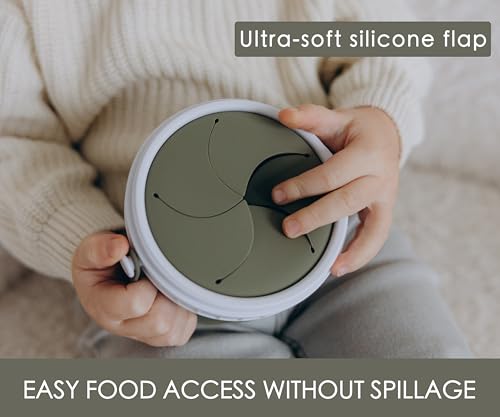 No Spill Silicone Toddler Snack Containers (12 Ounce)