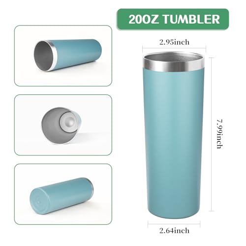 20 oz Skinny Tumbler with Lid and Straw (8 Count)