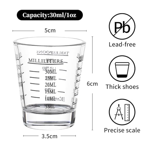 Shot Glasses Measuring cup Espresso Shot Glass Liquid Heavy Glass Wine Glass 26 (4 Count)