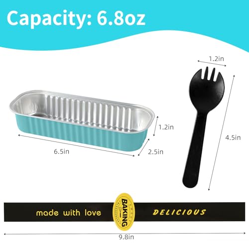 Mini Loaf Pans with Lids and Spoons Sealing Sticker (30 Count)