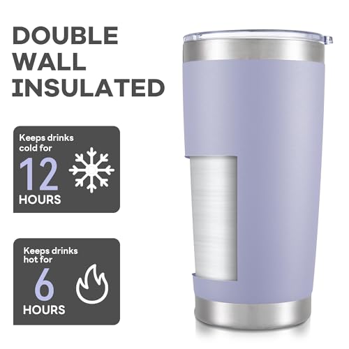 20 oz Tumbler with Lid Stainless Steel Insulated Tumblers Bulk Cups Mug (4 Count)