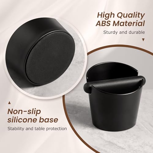 Espresso Knock Box Coffee Knock Box Espresso Bucket Knock Coffee Ground Dump Bin with Removable Knock Bar Trash Can Non