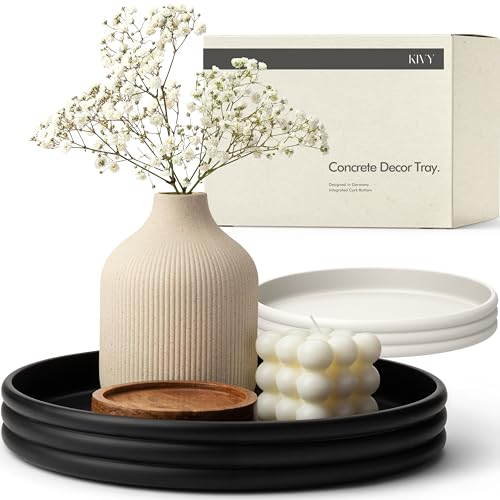 Round Decorative Concrete Tray 11x1