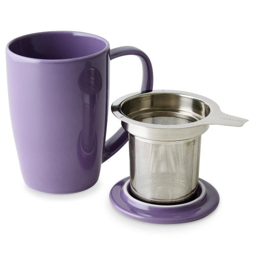 Curve Tall Tea Mug with Infuser and Lid