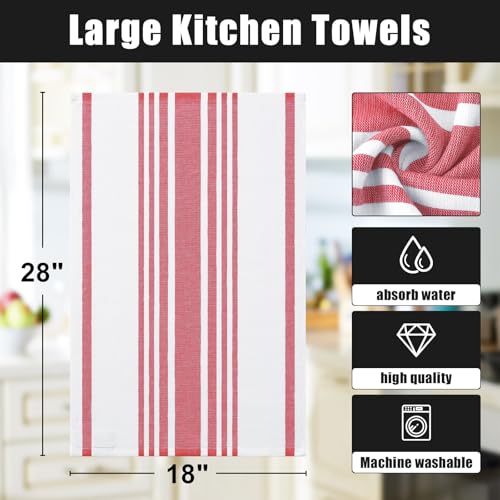 Premium Cotton Stripe Kitchen Towels 8 Pack (8 Count)