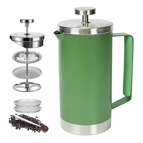 Green 600ml French Press Coffee Maker