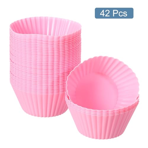 42Pcs Silicone Cupcake Liners (42 Count)
