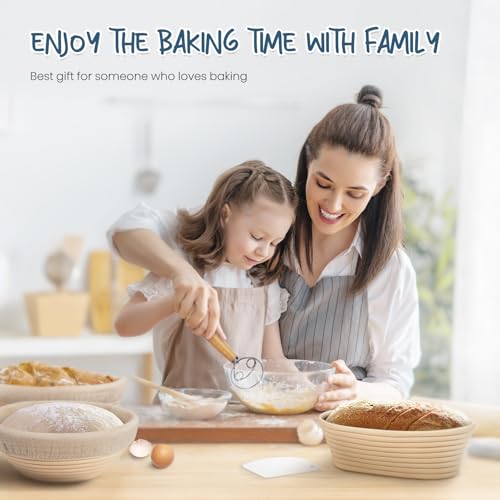 Sourdough Starter Kit with 2 Round Banneton Bread Proofing Baskets (2 Count)