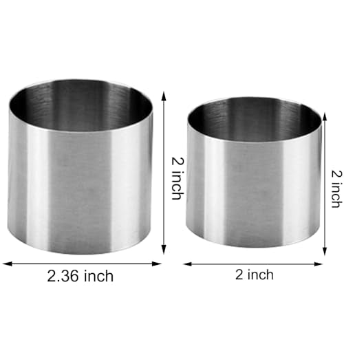 6 Packs Cake Rings Stainless Steel Nonstick Tart Ring Cake & Pastry Ring