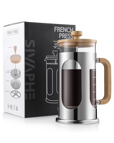 No Plastic French Press Coffee Maker 34 oz (34 Ounce)