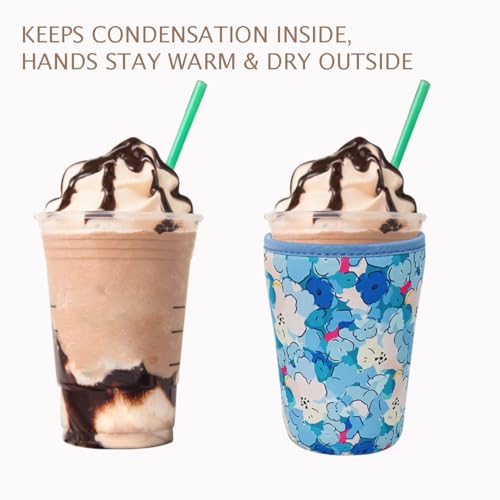 Reusable Insulated Neoprene Iced Coffee Cup Sleeve (3 Count)